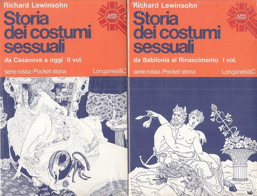 LS - STORIA COSTUMI SESSUALI VOL I + II- LEWINSOHN- LONGANESI--- 1973- B- ZFS484