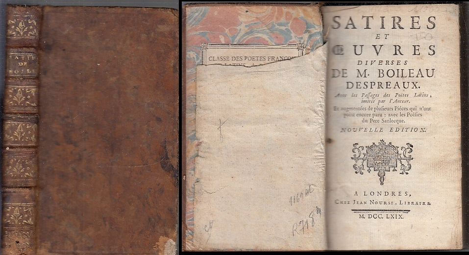 LH- SATIRES ET OEUVRES DIVERSES SETTECENTINA - DESPREAUX ---- 1769 - C - XFS92