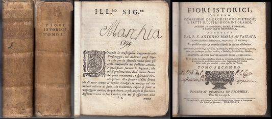 LH- FIORI STORICI 2 VOLUMI SETTECENTINA - AFFAITATI - QUINTO --- 1732- C- XFS93