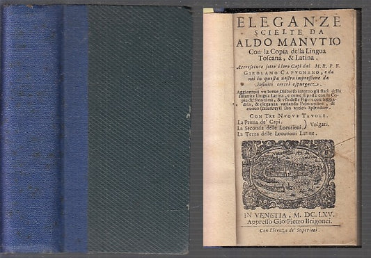 LH-ELEGANZE SCIELTE SEICENTINA - ALDO MANUTIO - BRIGONCI --- 1665- C- XFS94