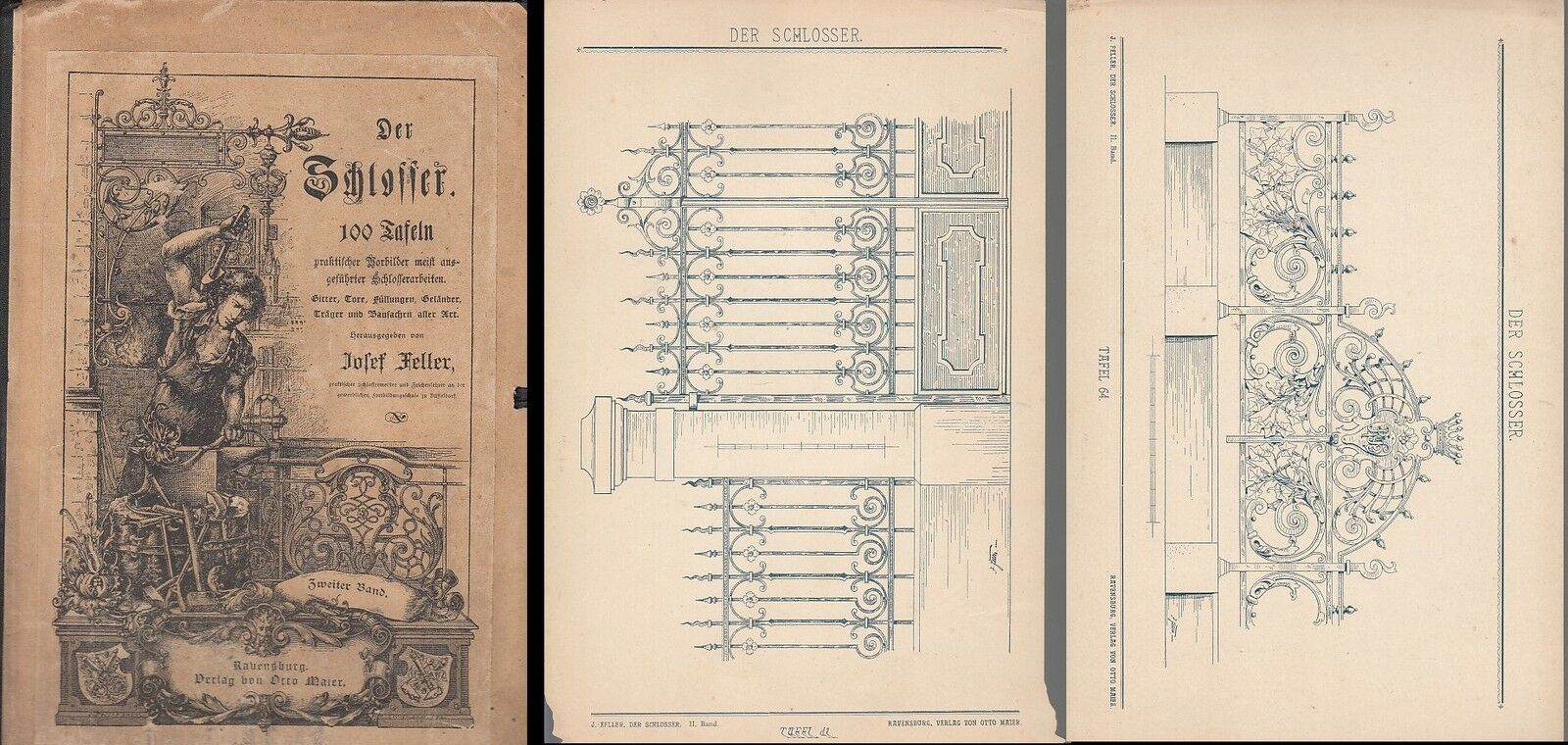 LT- DER SCHLOSSER 100 TAVOLE - FELLER - VERLAG VON OTTO MAIER--- 1900- C- ZDS637