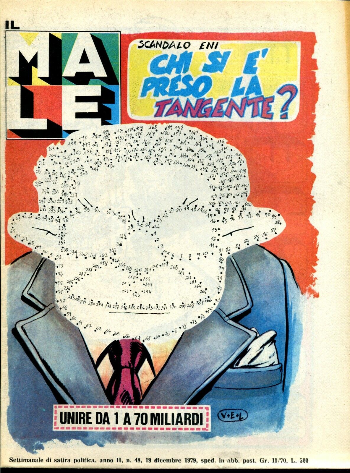 FR- RIVISTA IL MALE ANNO II N.48 CHI SI E' PRESO LA TANGENTE --- 1979 - S - SBX