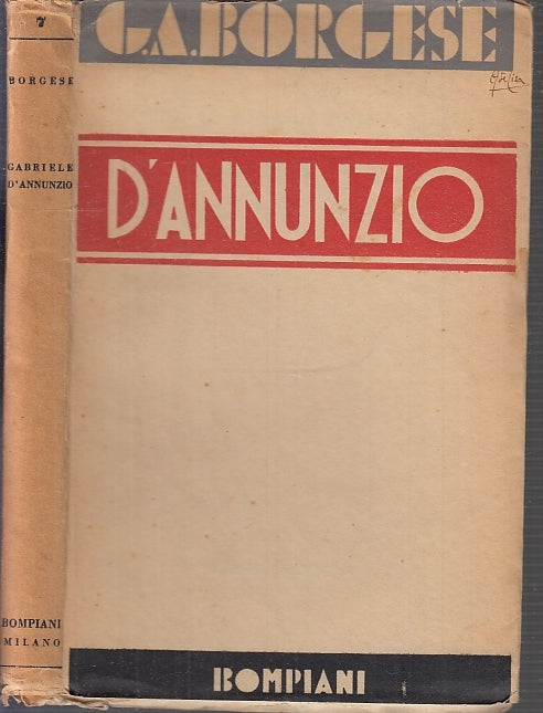 LS- D'ANNUNZIO - BORGESE - BOMPIANI - LIBRI SCELTI -- 1932 - BS - XFS90