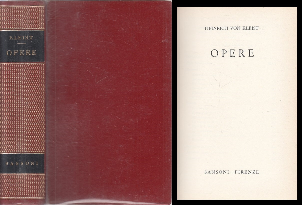 LN- OPERE - KLEIST - SANSONI - GRANDI CLASSICI STRANIERI -- 1959 - CS - YFS667