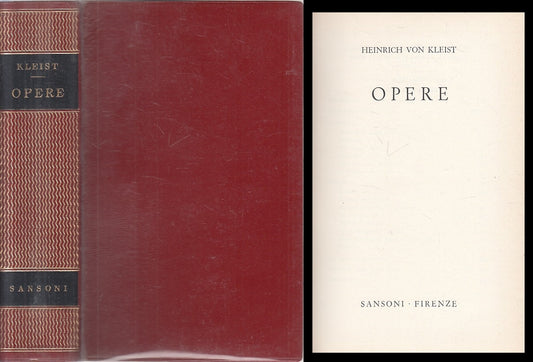 LN- OPERE - KLEIST - SANSONI - GRANDI CLASSICI STRANIERI -- 1959 - CS - YFS667