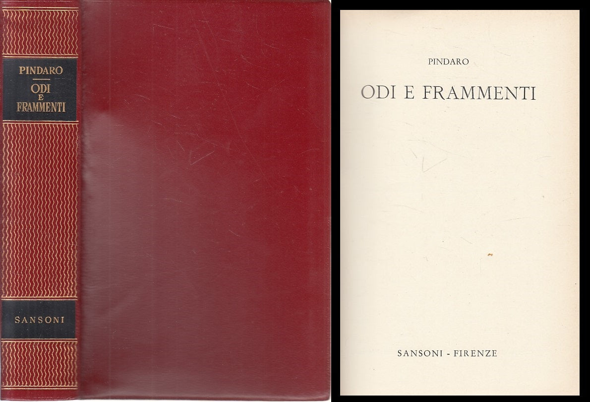 LN- ODI E FRAMMENTI - PINDARO - SANSONI - CLASSICI STRANIERI-- 1961 - C - YFS667