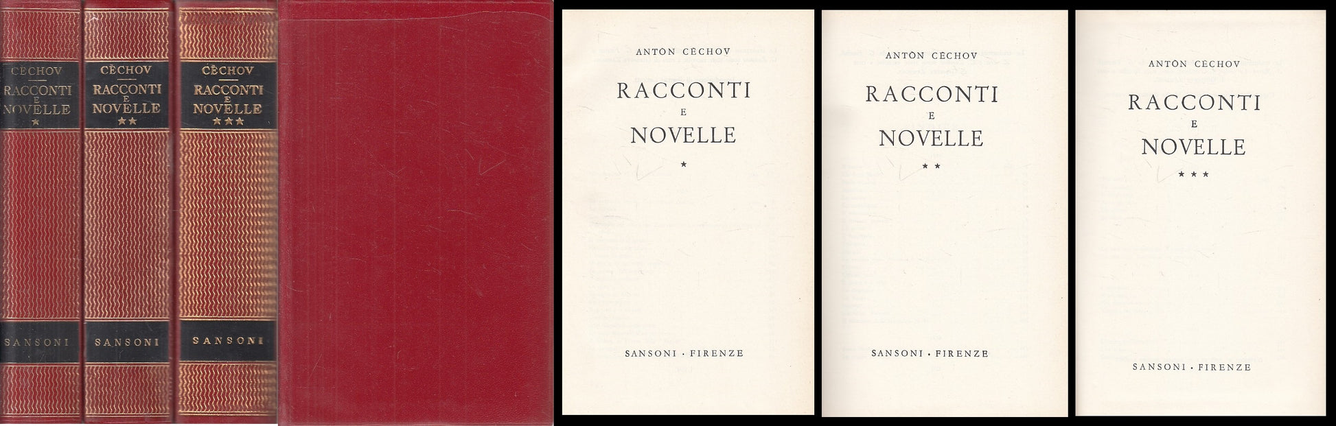 LN- RACCONTI NOVELLE 3 VOLL. - CECHOV - SANSONI - CLASSICI -- 1963 - CS - ZFS110