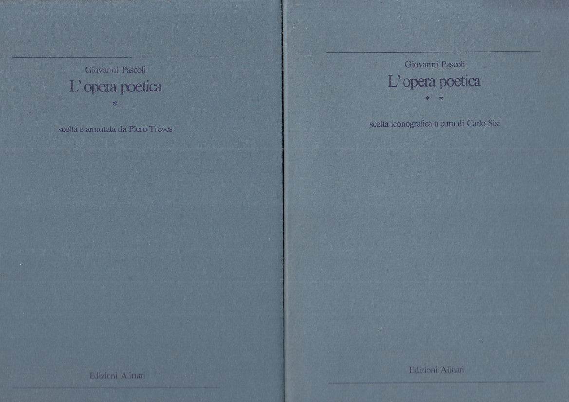 LZ - L'OPERA POETICA_2 VOLUMI - GIOVANNI PASCOLI - ALINARI --- 1980 - CS - YFS70