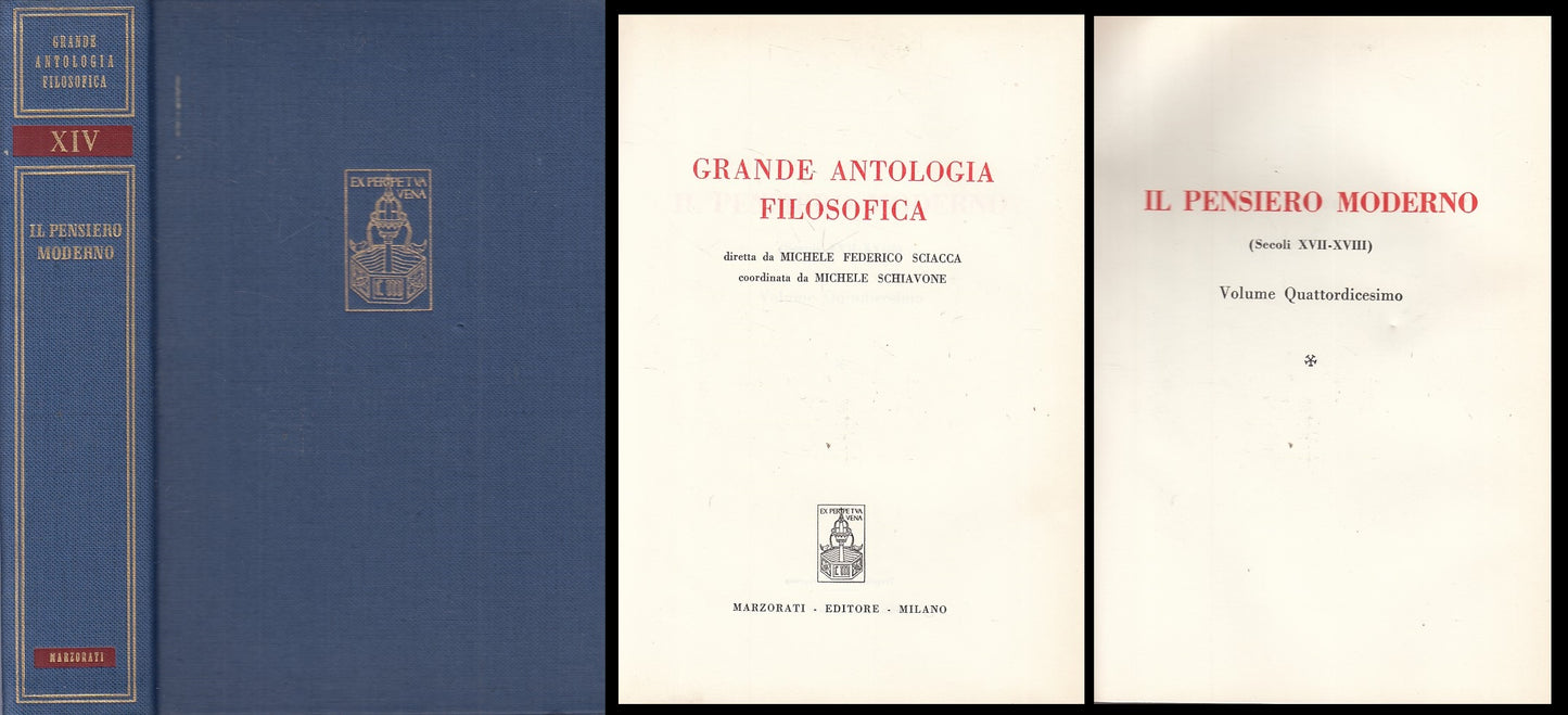 LS- ANTOLOGIA FILOSOFICA 14 PENSIERO MODERNO -- MARZORATI --- 1968 - C - ZFS205