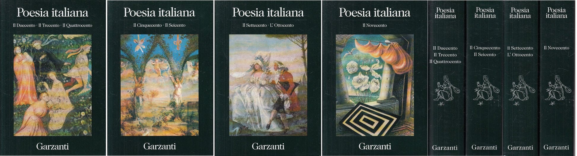 LN- POESIA ITALIANA 4 VOLUMI - AA.VV. - GARZANTI --- 2001 - CS - YFS999