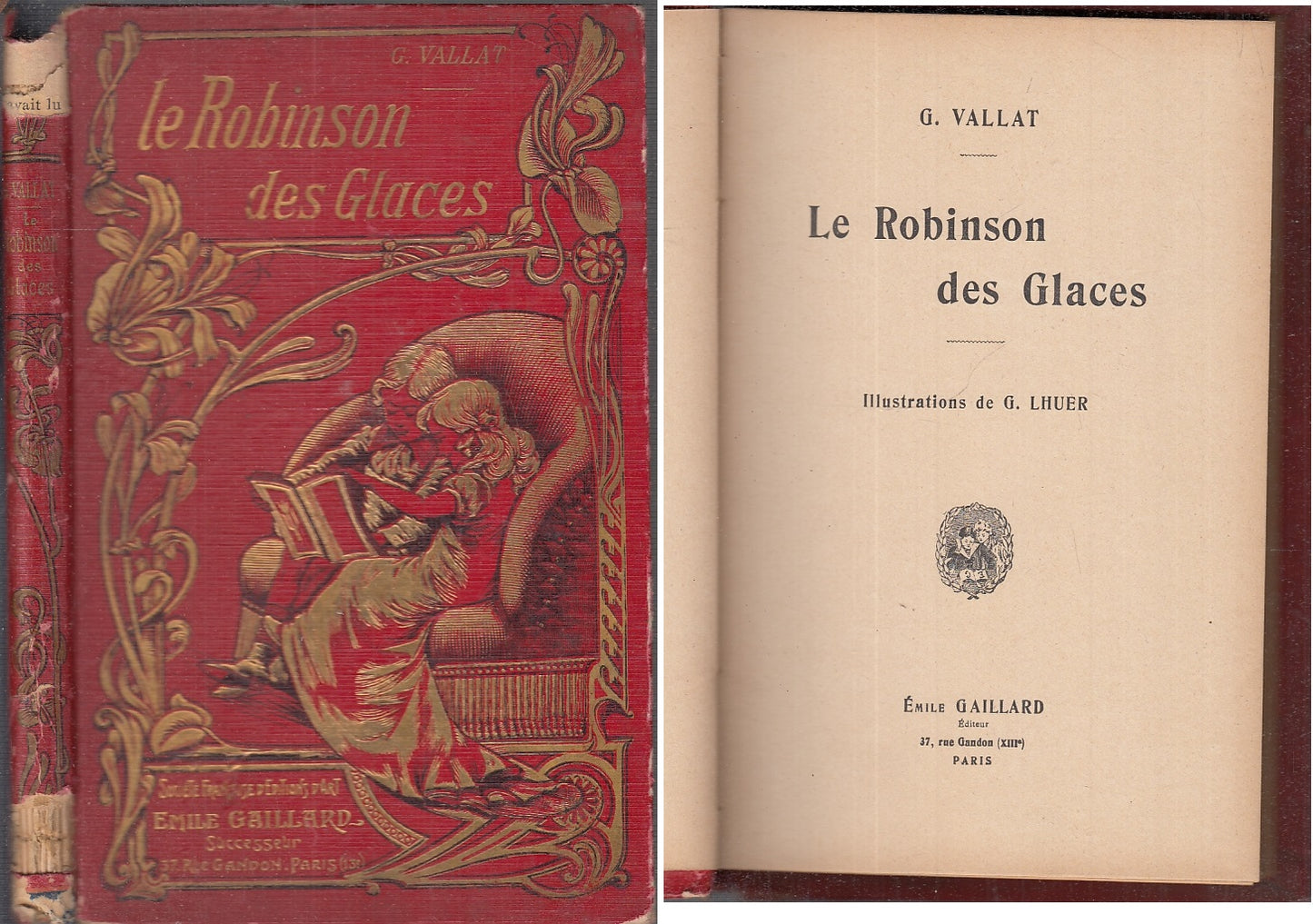 LH- LE ROBINSON DES GLACES ILL. LHULER- VALLAT- EMILE GAILLARD--- 1914- C- XFS95