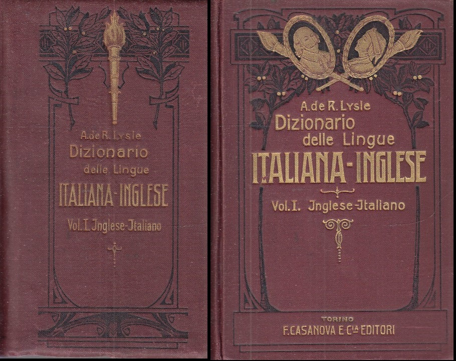 LZ- DIZIONARIO DELLE LINGUE ITALIANA INGLESE - LYSLE- CASANOVA--- 1926- C- XFS70