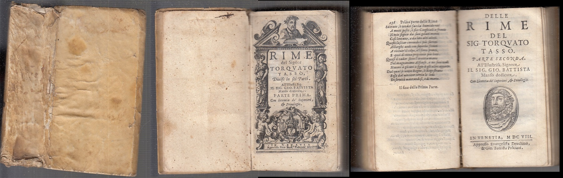 LH- RIME DEL SIGNOR TORQUATO TASSO SEICENTINA -- PULCIANI --- 1608 - B - XFS140
