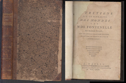 LH- TRETIENS SU LA PLURALITE' DES MONDES - DE FONTENELLE ---- 1780 - C - XFS49