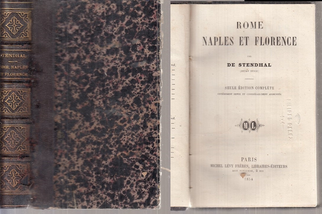 LH- ROME NAPLES ET FLORENCE - STENDHAL - MICHEL LEVY FRERES --- 1854 - C- XFS104