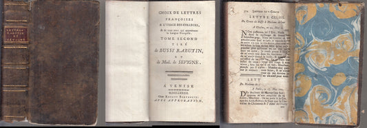 LH- CHOIX LETTRES TOME SECOND SETTECENTINA- RABUTIN SEVIGNE'---- 1782- C- XFS104