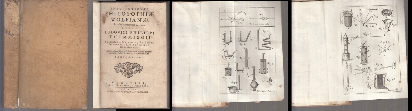 LH- PHILOSOPHIAE WOLFIANAE TOMUS PRIMUS- LUDOVICI THUMMIGGII---- 1754- C- XFS104