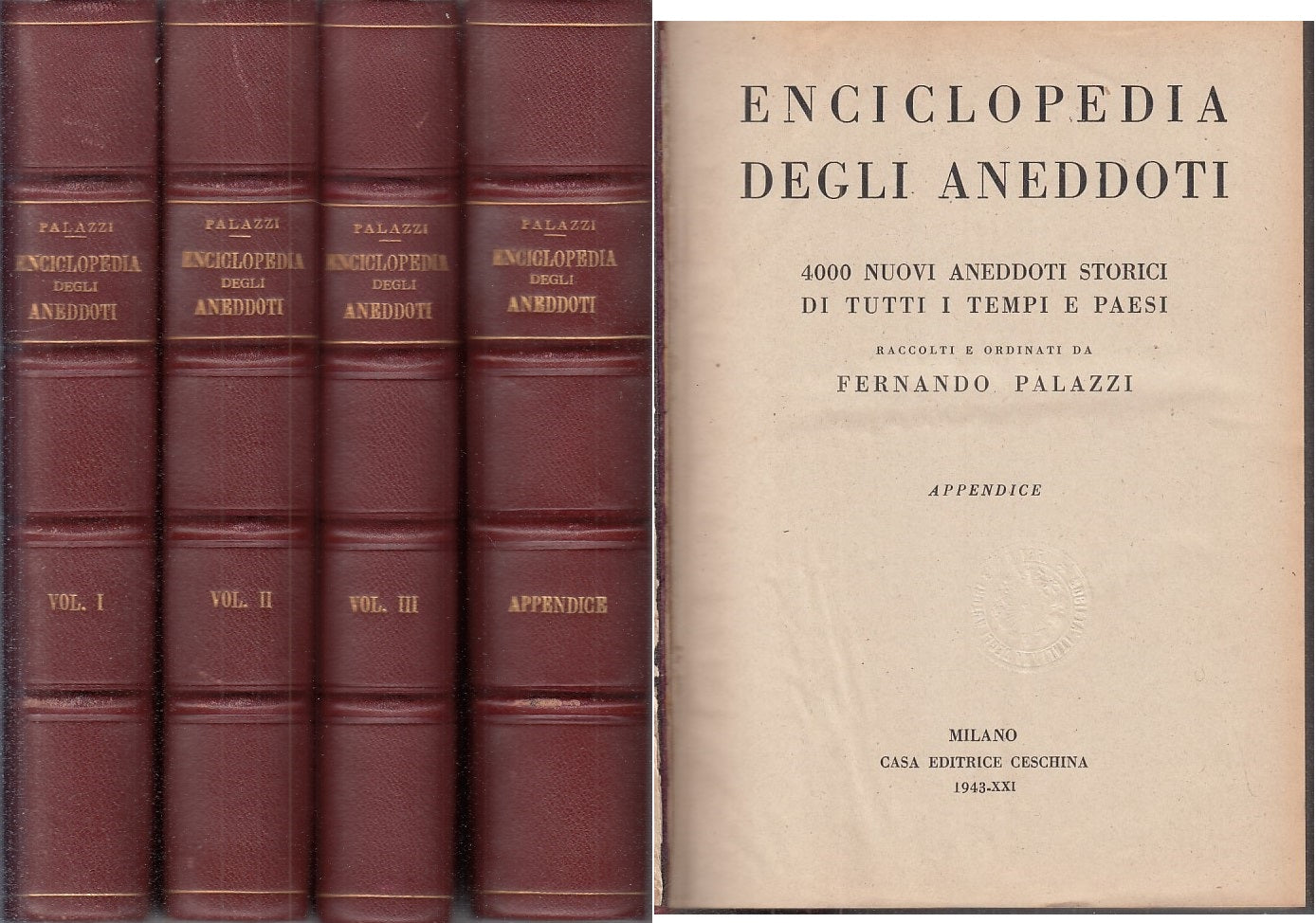 LZ- ENCICLOPEDIA DEGLI ANEDDOTI- FERNANDO PALAZZI- CESCHINA--- 1943 - C - YFS769