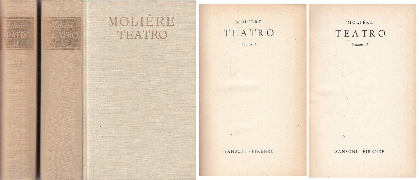 LN- TEATRO 2 VOLUMI - MOLIERE - SANSONI --- 1952 - C - ZFS71