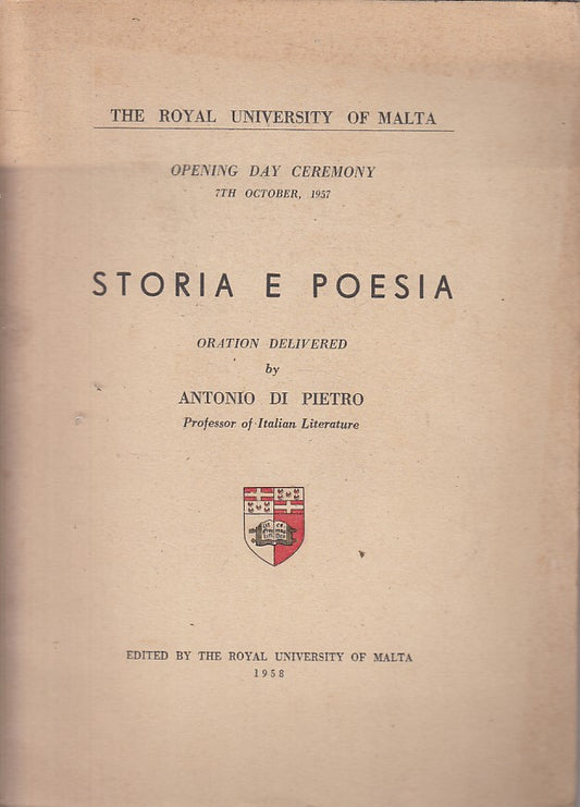 OPENING DAY CEREMONY STORIA POESIA -- UNIVERSITY MALTA --- 1958 - B - YFS207