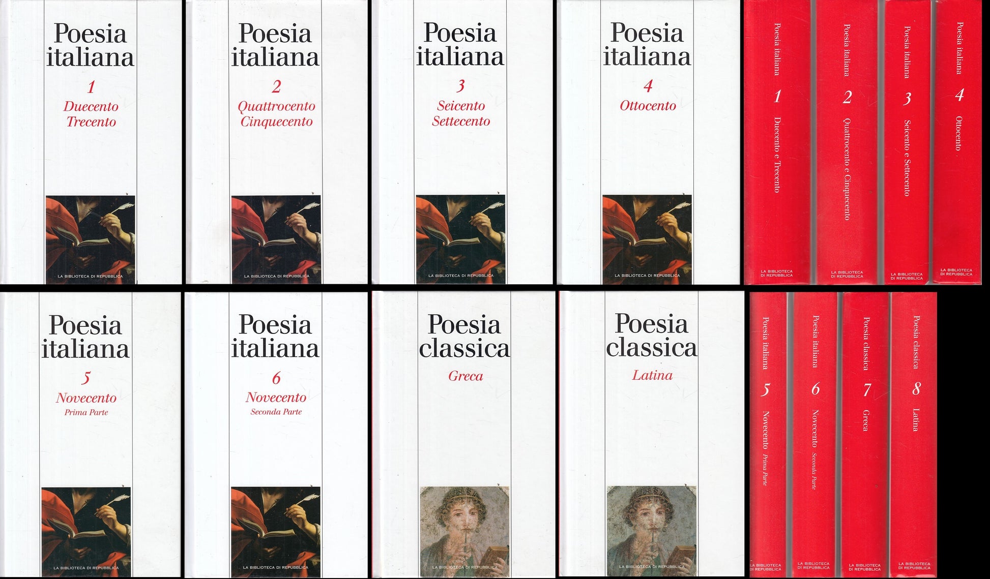 Poesia Italiana 8 volumi Greca Latina - La Biblioteca di Repubblica - BLCP7