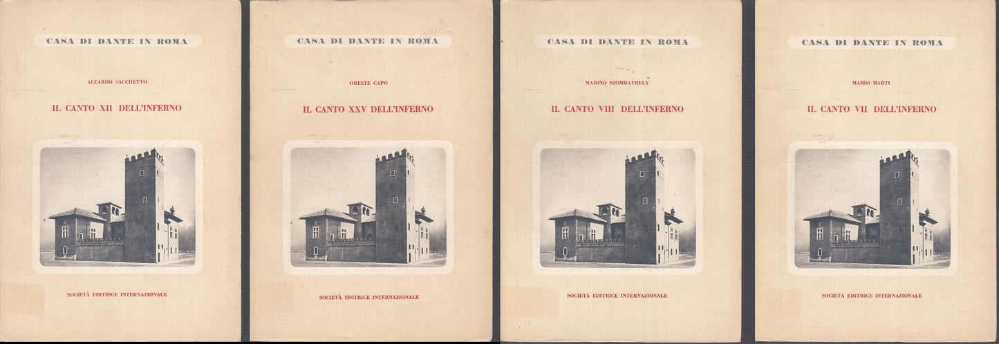 CASA DI DANTE IN ROMA LOTTO 4 CANTI DELL'INFERNO -- SEI --- 1957 - B - XFS97