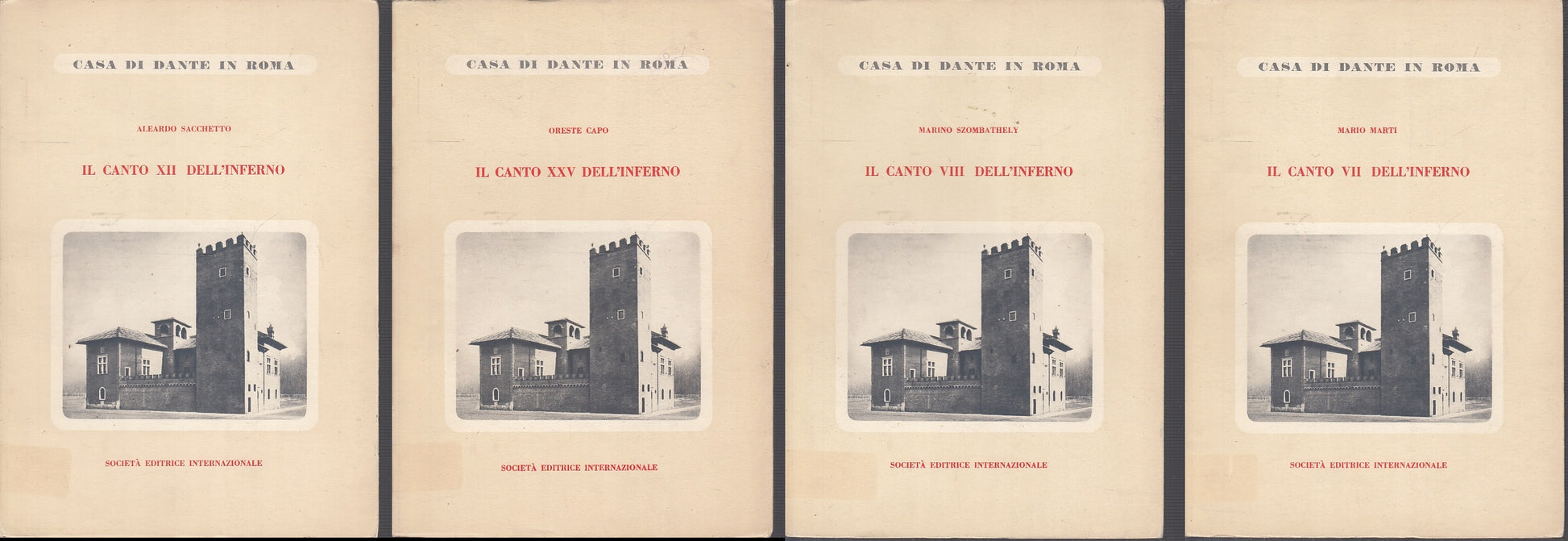 CASA DI DANTE IN ROMA LOTTO 4 CANTI DELL'INFERNO -- SEI --- 1957 - B - XFS97