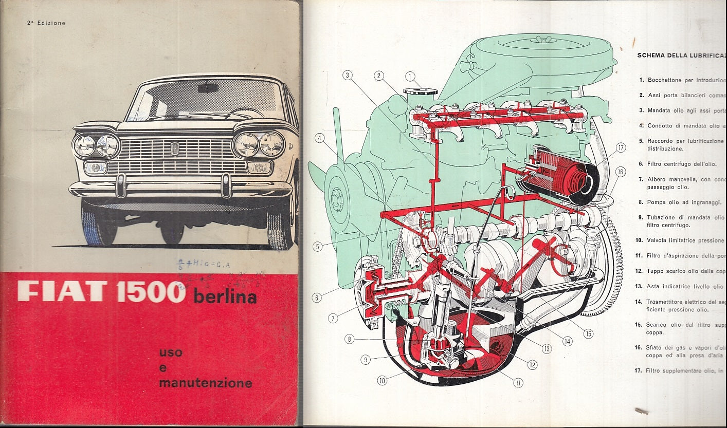 LZ- FIAT 1500 BERLINA MANUALE USO E MANUTNEZIONE -- FIAT --- 1964 - S - XFS96