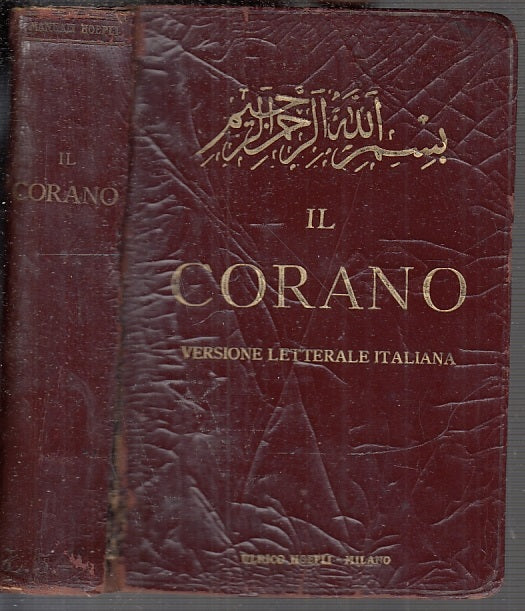 LD- IL CORANO VERSIONE LETTERALE - FRACASSI - ULRICO HOEPLI --- 1914 - B - XFS96