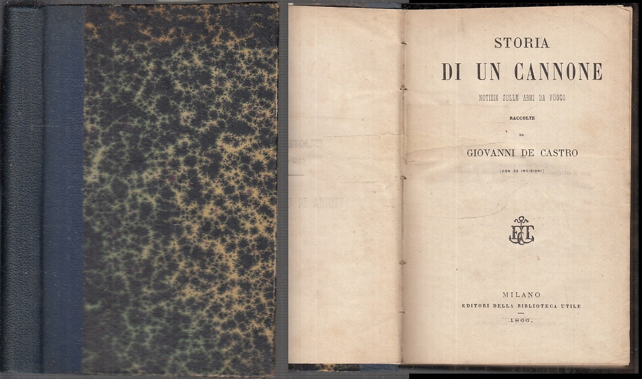 LS- STORIA DI UN CANNONE- GIOVANNI DE CASTRO- BIBLIOTECA UTILE--- 1866- C- XFS96