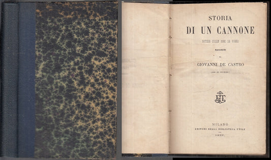 LS- STORIA DI UN CANNONE- GIOVANNI DE CASTRO- BIBLIOTECA UTILE--- 1866- C- XFS96