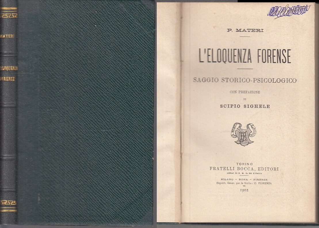 LS- L'ELOQUENZA FORENSE SAGGIO- MATERI SIGHELE- FRATELLI BOCCA--- 1902- C- XFS60
