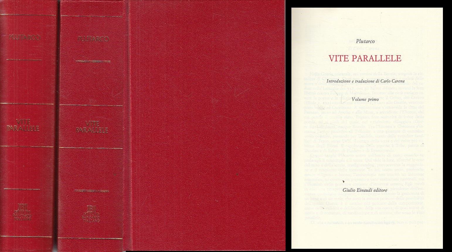 LN- VITE PARALLELE 2 VOLL. - PLUTARCO - EINAUDI - I MILLENNI-- 1988 - C - YFS270