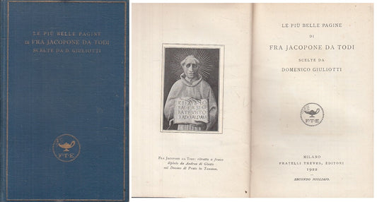 LS- PIU' BELLE PAGINE SCELTE FRA JACOPONE DA TODI-- TEREVES--- 1922 - C - YFS270