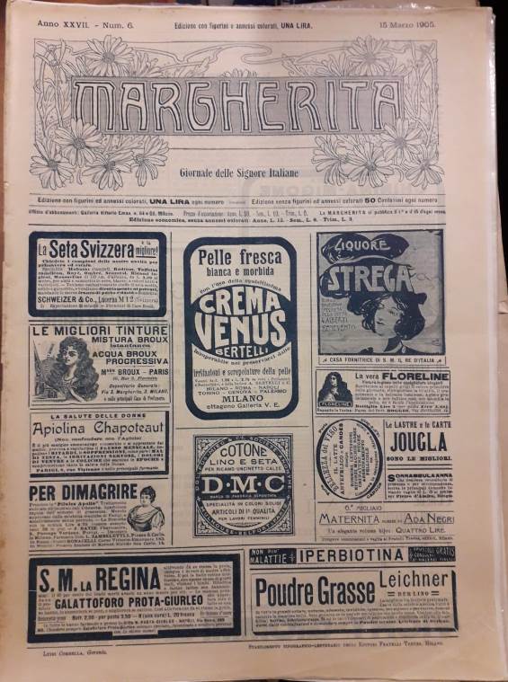 LR- MARGHERITA GIORNALE SIGNORE ITALIANE N.6 CON CARTAMODELLO ----- 1905- S- YFS