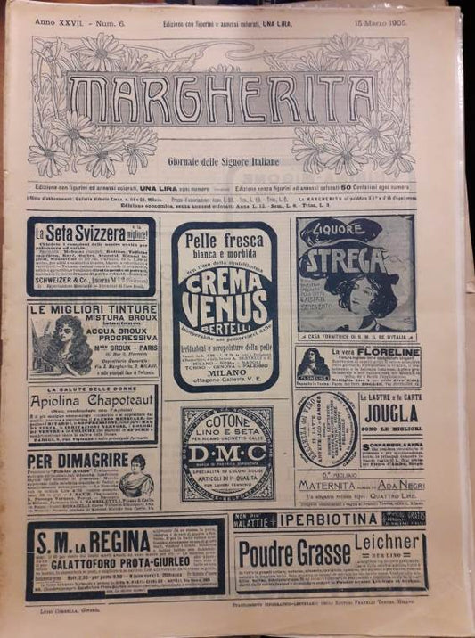 LR- MARGHERITA GIORNALE SIGNORE ITALIANE N.6 CON CARTAMODELLO ----- 1905- S- YFS