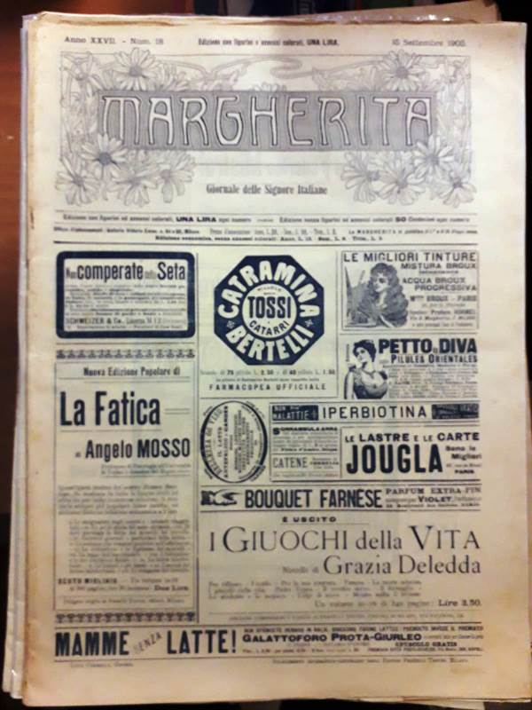 LR- MARGHERITA GIORNALE SIGNORE ITALIANE N.18 CON CARTAMODELLO ----- 1905- S-YFS