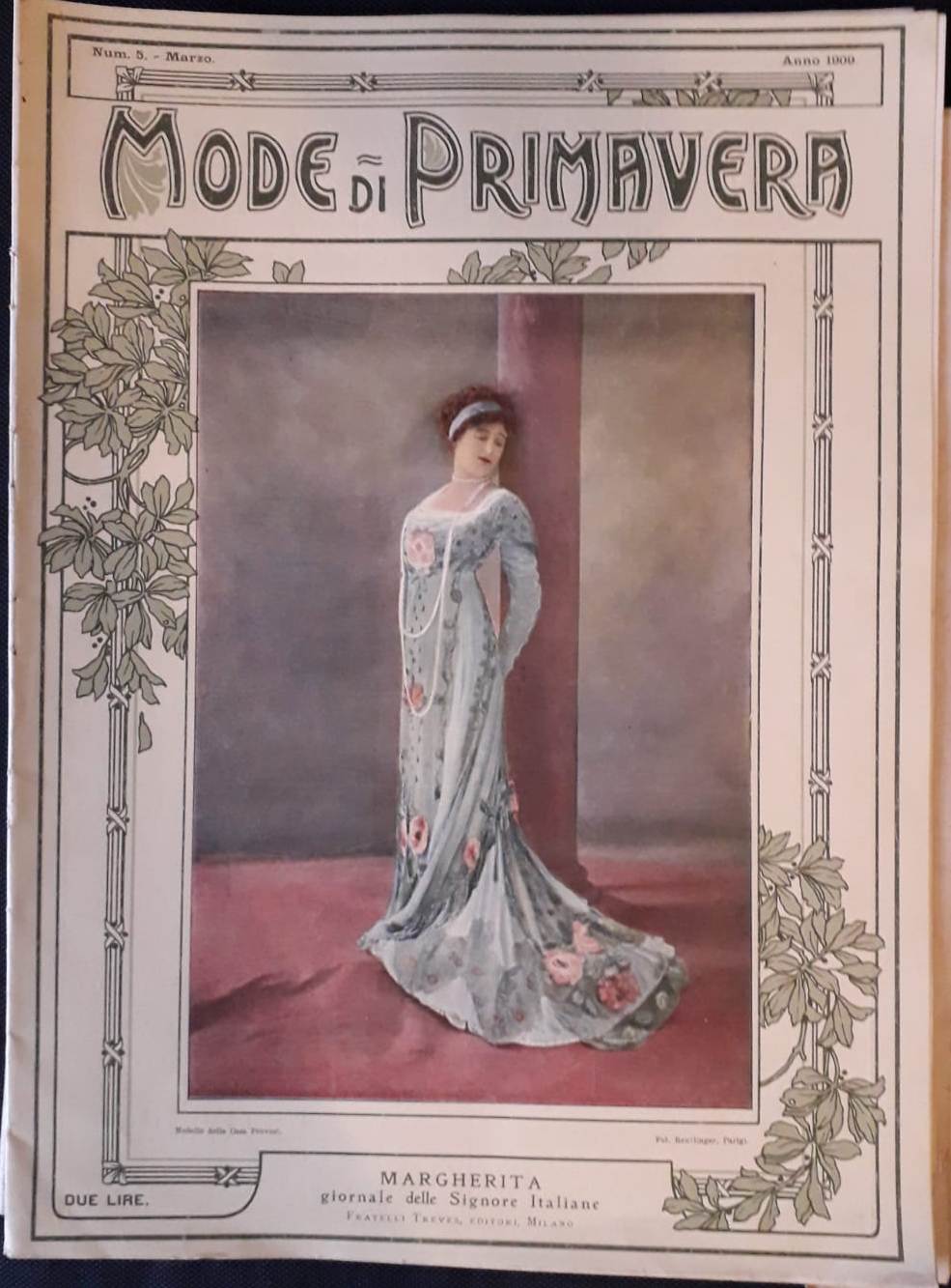 LR- GIORNALE MARGHERITA N.5 MODE DI PRIMAVERA -- F.LLI TREVES--- 1909- S- YFS755