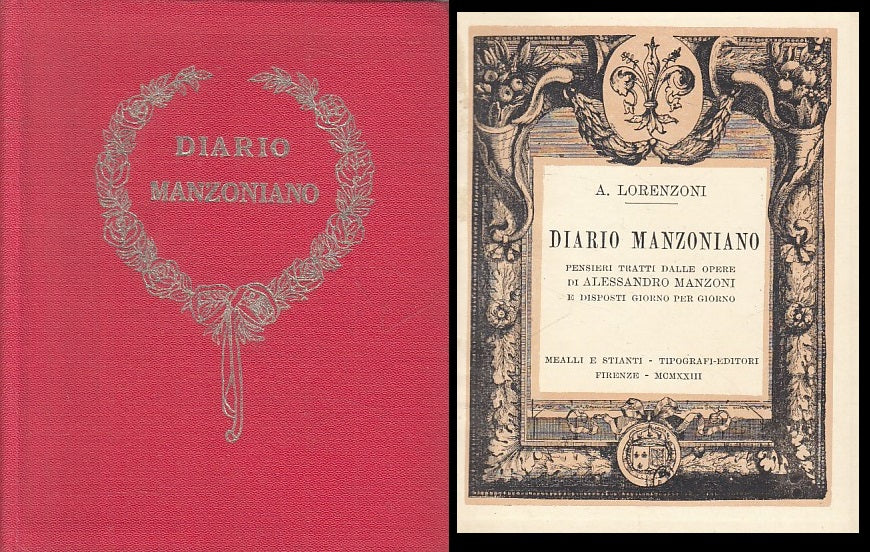 LN- DIARIO MANZONIANO - LORENZONI - FIRENZE --- 1923 - C - ZFS119