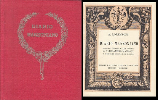 LN- DIARIO MANZONIANO - LORENZONI - FIRENZE --- 1923 - C - ZFS119