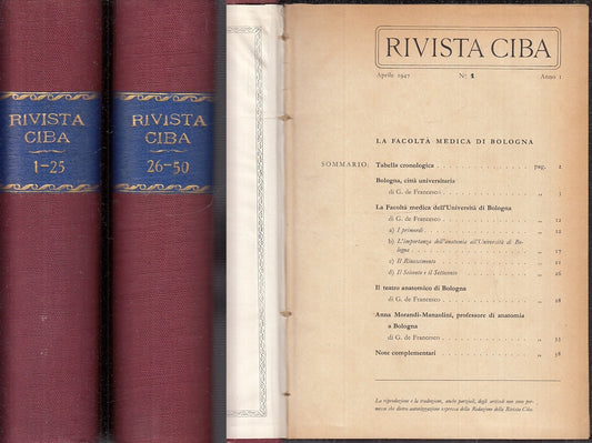 LZ- RIVISTA CIBA 2 VOLUMI RILEGATI 1/25 26/50 1947/54 -- CIBA--- 1954- C- YFS778