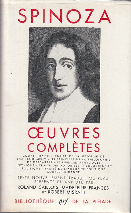 LZ - OEUVRES COMPLETES - SPINOZA - GALLIMARD --- 1962 - CS - ZFS64