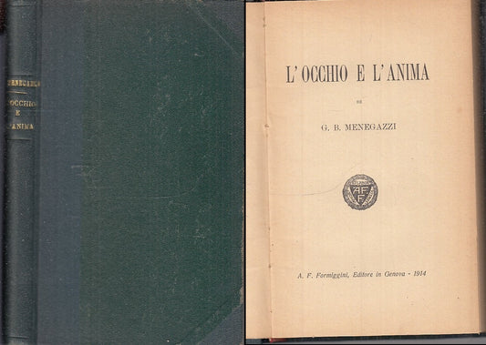 L'OCCHIO E L'ANIMA - G.B. MENEGAZZI - FORMIGGINI --- 1914 - C - XFS98