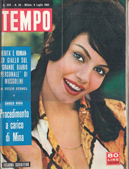 LR- RIVISTA TEMPO ANNO XXII N.28 ROSANNA SCHIAFFINO -- MONDADORI--- 1960- S- YFS