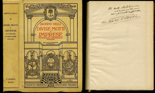 LZ- DIVISE MOTTI E IMPRESE AUTOGRAFO - JACOPO GELLI - HOEPLI--- 1928- C- XFS98