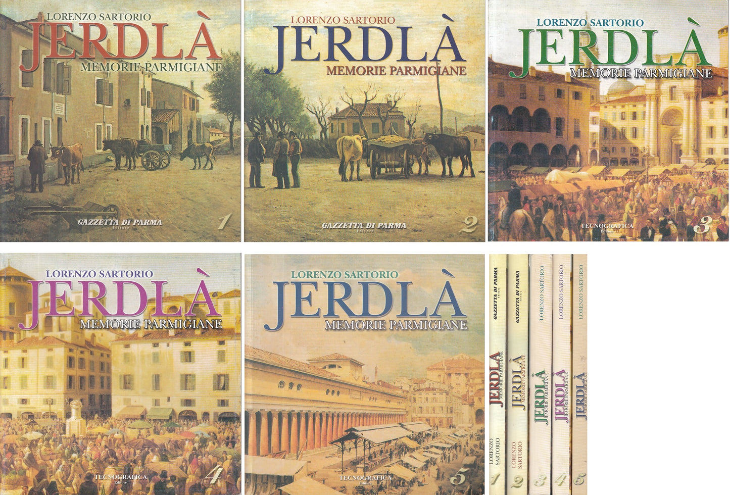 LS- JERDLA' MEMORIE PARMIGIANE 5 VOLUMI - SARTORIO - PARMA --- 2007 - B - WPR