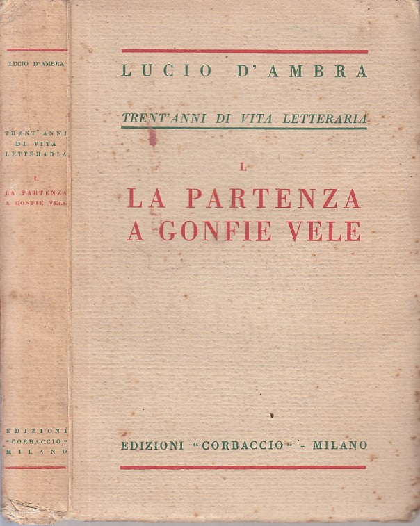 LA PARTENZA A GONFIE VELE - D'AMBRA - CORBACCIO --- 1928 - B - ZFS423