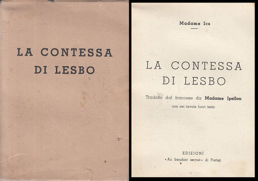 LX- LA CONTESSA DI LESBO - MADAME ICS - PARIGI --- 1930 - B - YFS424