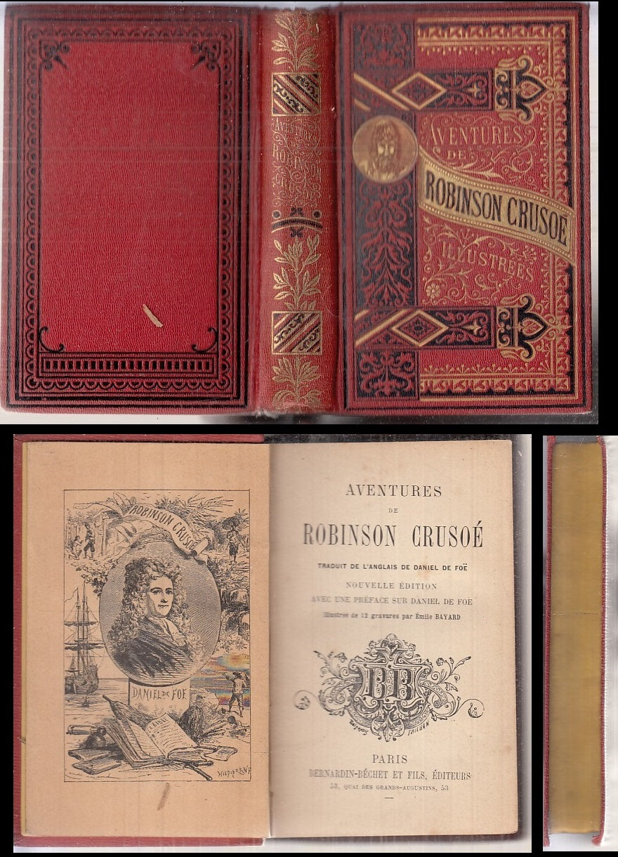 LN- AVENTURES DE ROBINSON CRUSOE' - DEFOE - BERNARDIN BECHET --- 1880 - C- XFS38
