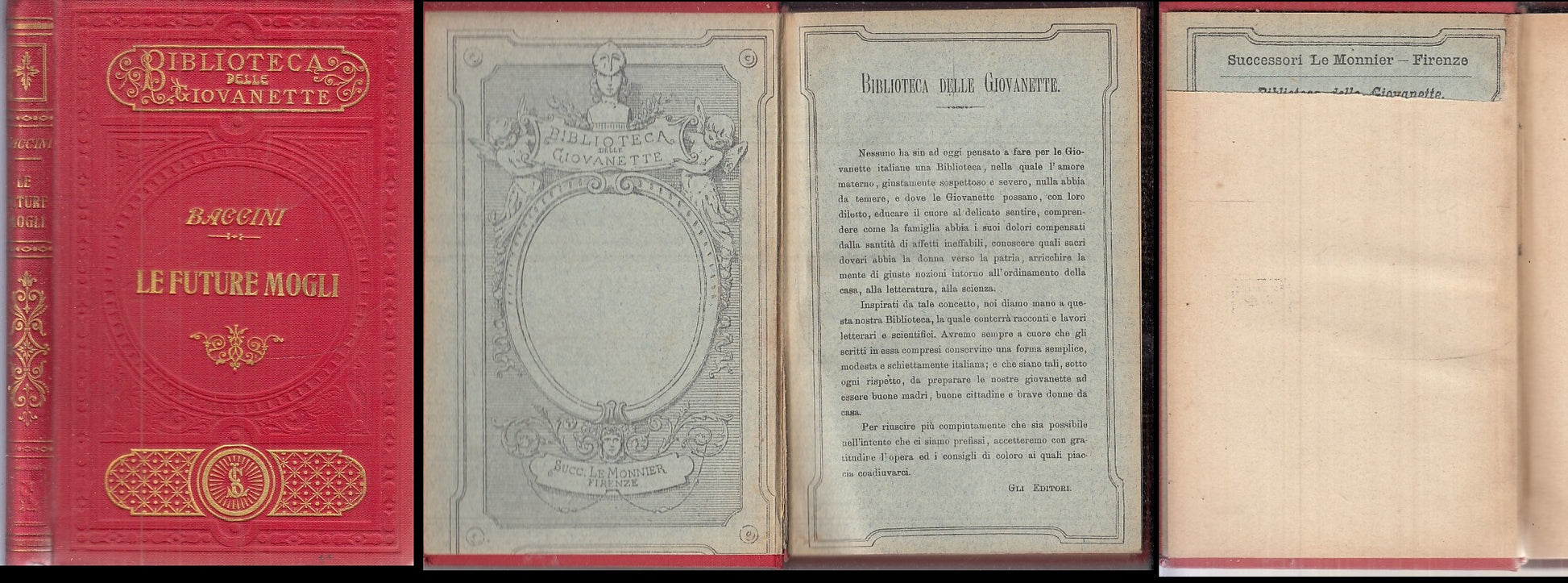 LN- LE FUTURE MOGLI- BACCINI- LE MONNIER- BIBLIOTECA GIOVANETTE-- 1895- C- XFS38